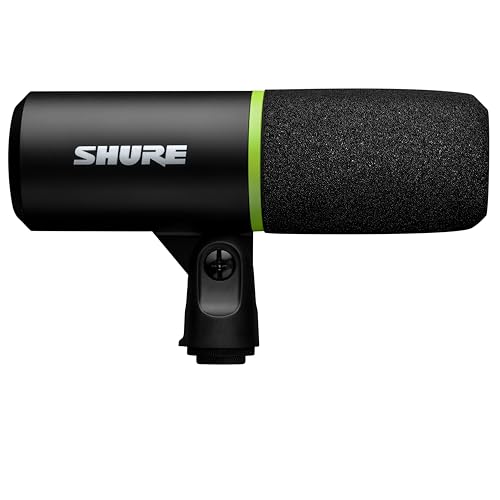 Shure MV6 Gaming Microphone, Dynamic USB PC Mic for Gaming & Streaming - Desktop Stand, Background Noise Cancellation, Tap-to-Mute & 3.5mm Output for Real-Time Headphone Monitoring