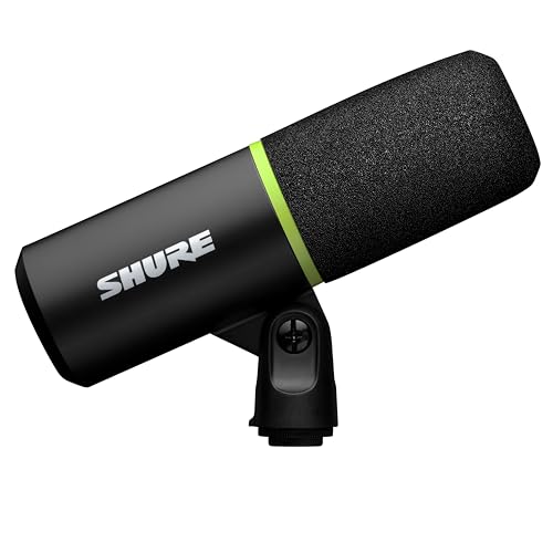 Shure MV6 Gaming Microphone, Dynamic USB PC Mic for Gaming & Streaming - Desktop Stand, Background Noise Cancellation, Tap-to-Mute & 3.5mm Output for Real-Time Headphone Monitoring