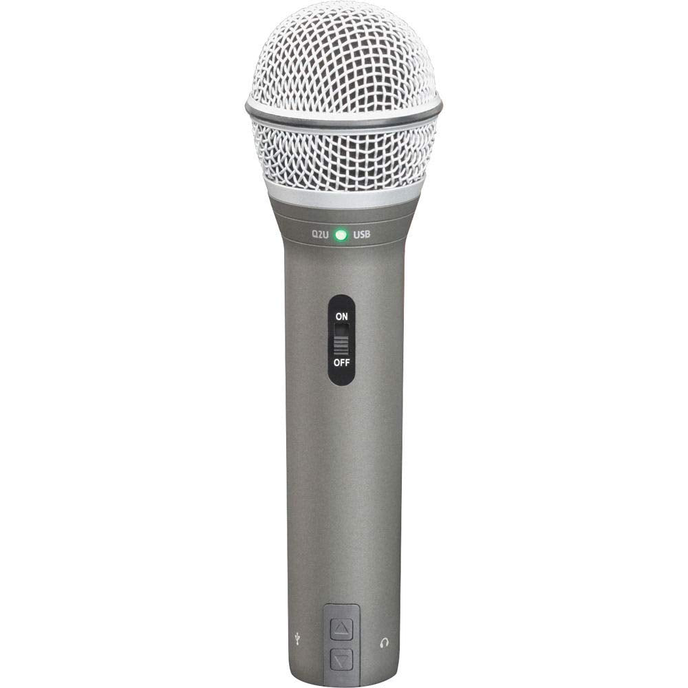 Samson Technologies Q2U USB/XLR Dynamic Microphone Recording and Podcasting Pack (Includes Mic Clip, Desktop Stand, Windscreen and Cables), Silver